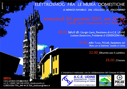 conferenza "Elettrosmog tra le mura domestiche" Udine 30 gennaio 2013